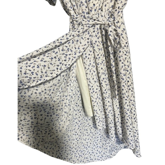 Sienna Sky Floral Wrap Dress in White and Blue SAME DAY SHIPPING - Picture 2 of 4
